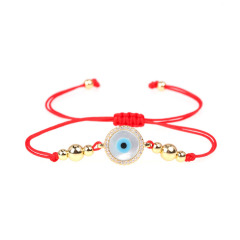 BC1277 Fashion Adjustable Red String Evil Eyes Charms Bracelet , Hand Heart Flower Shape Eye Bracelet For Gifts
