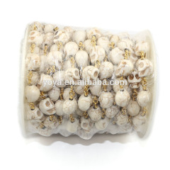BCL1158 Hot sale White Turquoise Skull Beaded Rosary Chains BCL1158 Hot sale White Turquoise Skull Beaded Rosary Chains