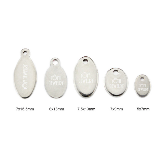 S821 Stainless Steel Oval Tags,Can Laser Engrave Logo Stainless,Steel Metal Oval Blank Stamping Tags