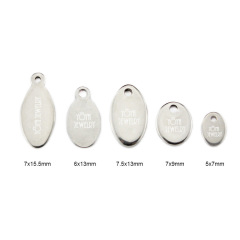 S821 Stainless Steel Oval Tags,Can Laser Engrave Logo Stainless,Steel Metal Oval Blank Stamping Tags