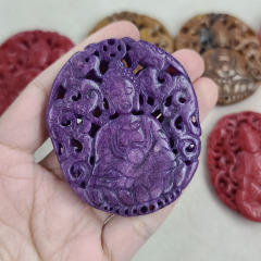 JF7004 New arrival vintage natural jade large carved Chinese style pendant