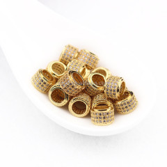 CZ6762 Popular gold plated 3 rows cz micro pave spacer beads,pave diamond spacers