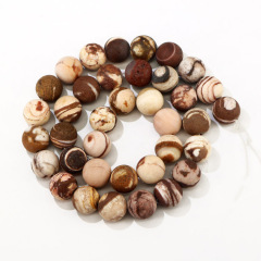 SB6525 Round Matte Australia Brown Zebra Jasper Loose Beads For Jewelry Making SB6525 Round Matte Australia Brown Zebra Jasper Loose Beads For Jewelry Making