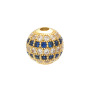 CZ7995 black and Clear cz inlay copper cz micro pave beads,CZ Micro Pave Ball Bead, Gunmetal Cubic Zirconia Ball Bead