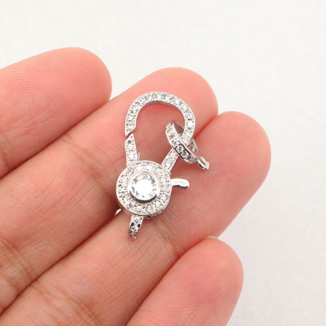 CZ8046 Necklace Connectors CZ Micro Pave Lobster Claw Clasps for necklace,Cubic Zirconia Clasps,Diamond Clasps