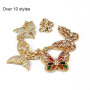 CZ8074 Hotsale 18k Gold Plated CZ Zircon Micro Pave Butterfly Charm Pendant for Necklace Jewelry Making