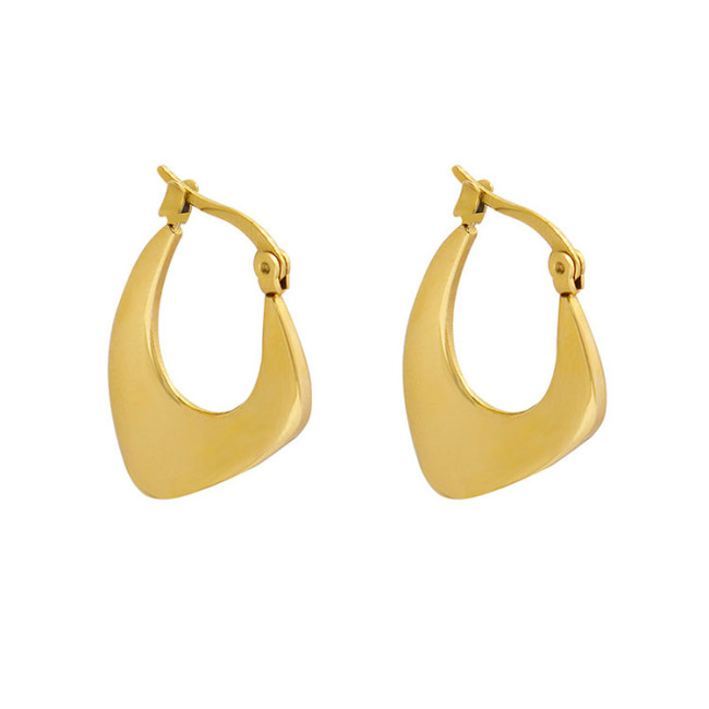 ES1088 Thick 18K Gold Filled Hypoallergenic Stainless Steel Hoop Earring  For Ladies Chunky Gold Women Hoops Earring