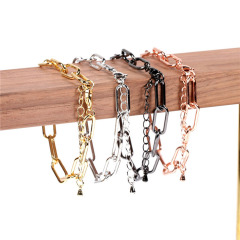 BM1205 Fashion Hip Hop 18K Gold Plated Paperclip Link Chain Adjustable Bracelets for Women