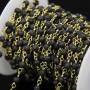 BCL1173 Hotsale Round Black Lava Bead Brass Wire Wrapped Rosary Chains