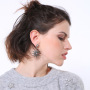 EM1110 Hot Sale Crystal Pave Moon Crescent and Star Mismatched Dangle Earrings for Women