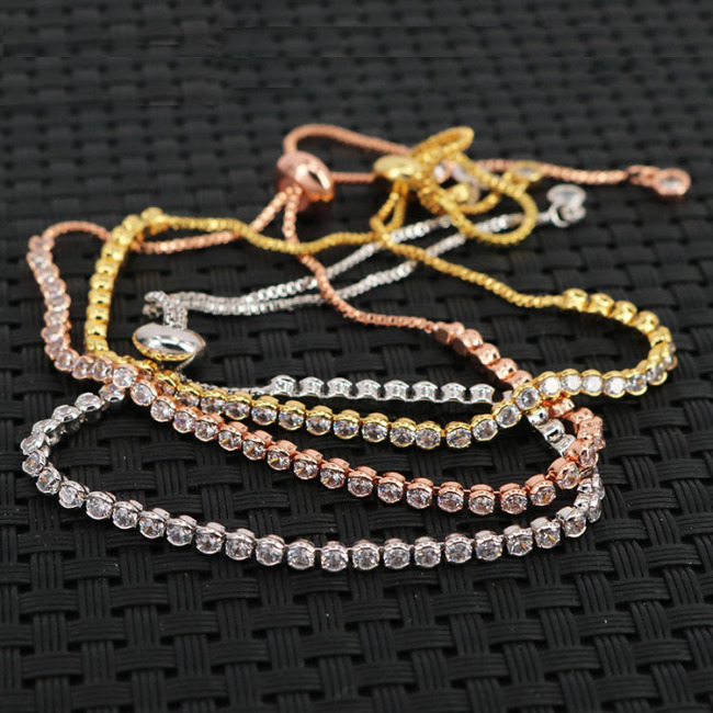 BC1185 Dainty  Diamond Zircon Cubic Zirconia Chain Bracelet,Diamond CZ Adjustable Bracelets Dainty Tennis Bracelet