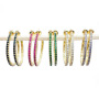 EC1800 2022 Chic 18k Gold Plated Rainbow Zircon Cubic Zirconia CZ Micro Pave Hoops Earring for Women