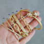 BC2027 Chic 18k Gold plated Diamond CZ Micro Pave Cross Star Curb Cuban Chain Handcuff Cuff Stacking Bangle Bracelets