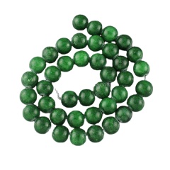 YJ1122-4 Dark green dyed jade stone beads strand for jewelry making