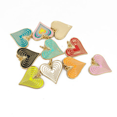 JS1631 Rainbow Enamel pendant Jewelry Chic Colored Enamel Blue Red White Black Pink Heart Pendants JS1631 Rainbow Enamel pendant Jewelry Chic Colored Enamel Blue Red White Black Pink Heart Pendants