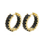 EC1689 Medium Thick 18K Gold plated Diamond Cubic Zirconia CZ Micro Pave Hoops Earrings for Ladies