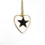 NM1183 2021 Summer Beach Jewelry Gold Plated Neon Enamel Multi Color Star on Heart Shape Pendant Chain Necklaces