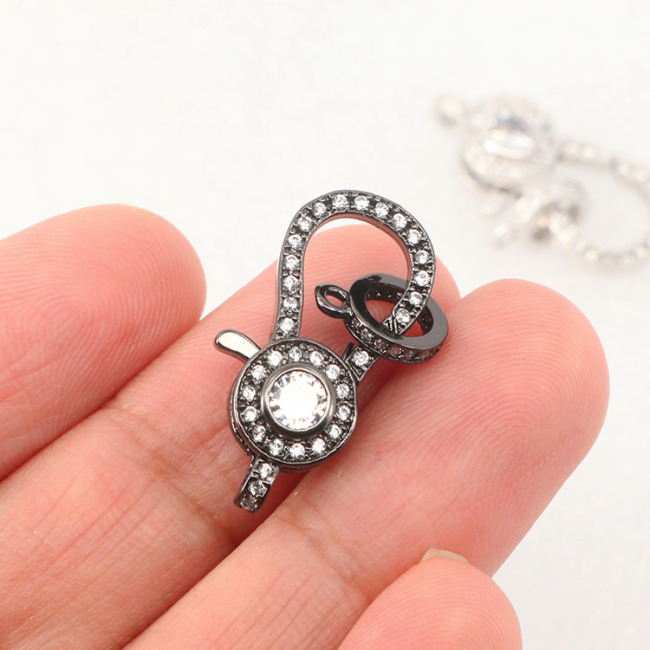 CZ8046 Necklace Connectors CZ Micro Pave Lobster Claw Clasps for necklace,Cubic Zirconia Clasps,Diamond Clasps