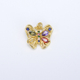 CZ8336 Mini 18K Gold Plated rainbow CZ Micro Pave Butterfly Charm Pendant Dainty Tiny Jewelry