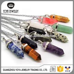 NE2317 Fashion healing crystal point pendant necklace for women
