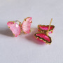 EM1272 Fashion Colourful butterfly women stud earrings , Charm 18k gold plated brass insect styles ladies earring