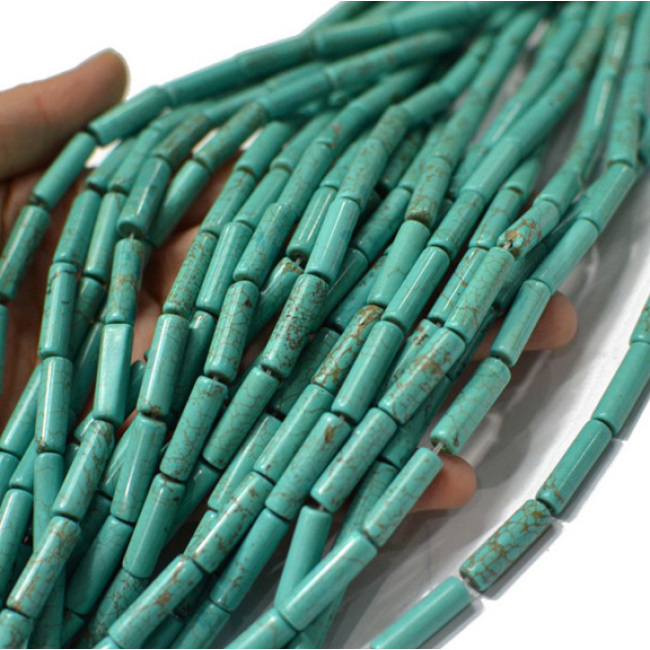 TB0240 Turquoise Magnesite tube Beads,magnesite column beads