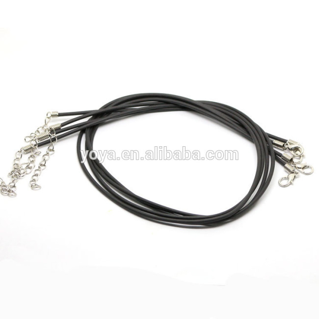 BC0302 Fashion black round rubber necklace cord