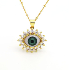NZ1276 Gold evil eye choker necklace, good luck layered necklace, evil eye amulet jewelry gift for women