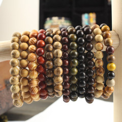 BW1016 Handmade natural wooden Sandalwood bead bracelets,elastic healing wood bead bracelet for women men