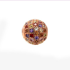 CZ7996 Wholesale rainbow rose gold CZ mirco pave ball beads, Cubic Zirconia Beads, CZ accessory for jewelry making