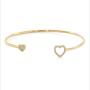 BA006 Dainty Simple Gold Crystal Pave Palm Heart Love Eye Arrowhead Charm Cuff Bangle