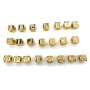 CZ7959 Fashion Big Hole Diamond CZ Micro pave alphabet Letter Initial Cube BOX Jewelry Beads