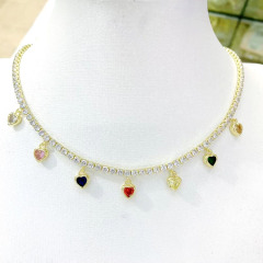 NZ1253 fashion minimal heart charm diamond women necklace,trendy dainty mini cz paved heart ladies necklace NZ1253 fashion minimal heart charm diamond women necklace,trendy dainty mini cz paved heart ladies necklace