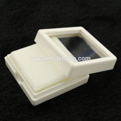 PG1001 Small Gemstone / Cabochon display box withg glass windom and white foam insert