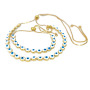 S11092 Hot Selling18k Gold Plated Enamel Rainbow Evil Eyes Rosary Chain Necklace and Bracelet Jewelry Sets for Women Ladies