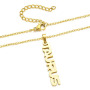 NS1086 Star Constell IP Gold Plated Stainless Steel Horoscope Zodiac Sign Vertical Bar Pendant Necklace