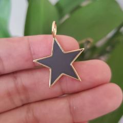 JS1545 Hot Sale 18KGold Plated Colorful Enamel Neon Star Charm Pendants for Necklace Earring Making Supplies