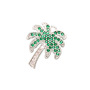 CZ7748 Gold Green CZ Micro Pave Coconut Palm Tree Charm Pendants