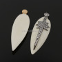 CZ7274 Fashion Long CZ Micro Diamond Pave Starburst Ox Feather Jewelry Pendant