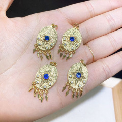 CZ8282 CZ Micro Pave Assorted Evil Eyes Disc Pendant,Diamond Inlay Disc Charm Pendant, Cubic Zirconia Hamsa Hand Pave Pendants
