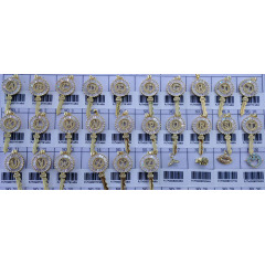 CZ Micro Diamond Pave Letter Key Charm Pendants,Cubic Zirconia Inlaid Bailed Key Initial Copper Pendant