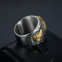 RS1026 High Quality Non Tarnish Hiphop 18k Gold Plated Stainless Steel Cross Signet Mens Rings