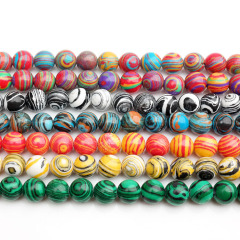 SB6517 Wholesale multicolor synthetic malachite beads,rainbow colorful veined stripe stone beads