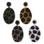 EG1021 High Quality Dainty Tiny Miyuki Seed Beaded Leopard Oval Shape Drop Earrings