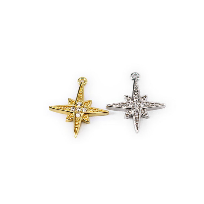 CZ7984 Chic White CZ Micro pave Heart Starburst Crescent Eye Triangle Pendants