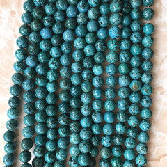 TB0021 Natural Green Turquoise Beads,Round Turquoise Beads