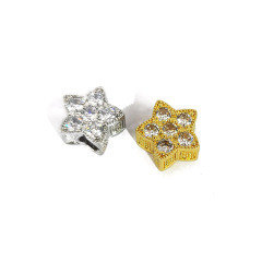 CZ7255 Popular 18K Gold Plated CZ Micro Pave Pentagram Star Beads CZ7255 Popular 18K Gold Plated CZ Micro Pave Pentagram Star Beads