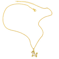 NZ1227 NEW 18K gold plated brass cz diamond pave lucky balloon puppy dog Charm Pendant Necklaces