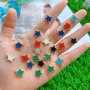 JF7340 Dainty Mini 18k Gold Plated Gemstone Stone Star Moon Crescent Charm Pendants