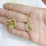 NZ1341 Dainty 18k Gold Plated CZ Micro Pave Love Heart Mother's Day Necklace Jewelry for Mom Mama